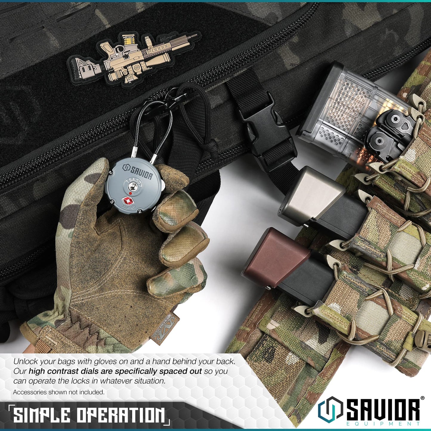 Savior Equipment Quality TSA-Approved 3-Digit Combination Cable Travel Luggage Locks for Rifle Bag Firearm Gun Case Accessories Ammo Boxes Outdoor Storage, Savior Teal, 4-Pack
