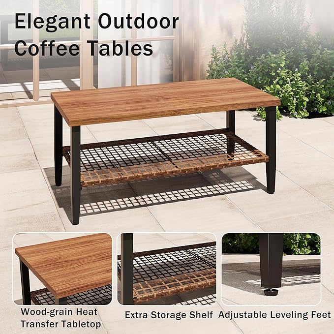 6-Piece Patio Conversation Sets, Outdoor Sectional Sofa