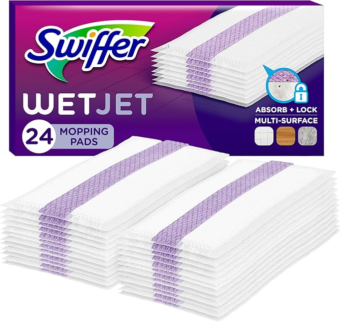Swiffer WetJet Hardwood Floor Cleaner Spray Mop Pad Refill, Bathroom Cleaning
