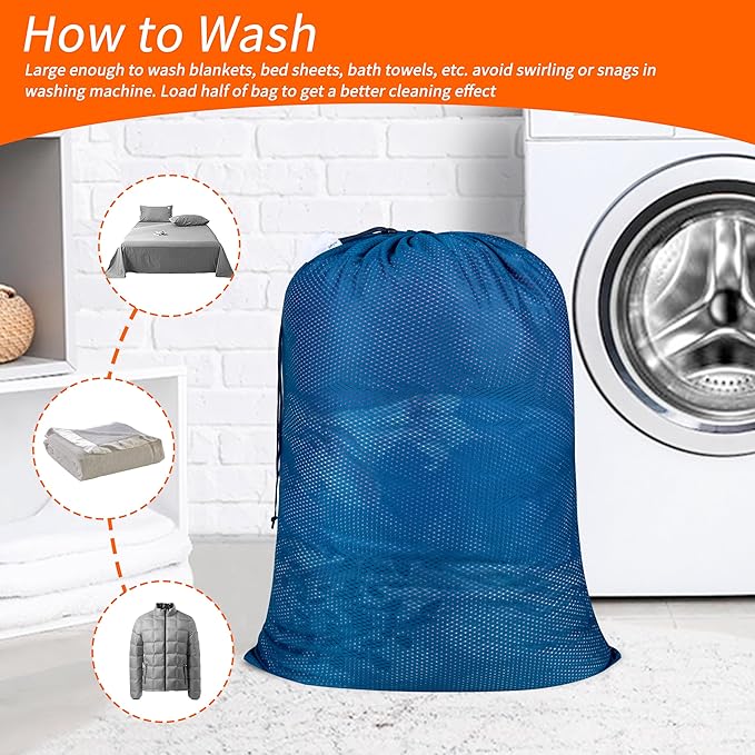 Polecasa Extra Heavy Duty Large Diamond Mesh Laundry Bags