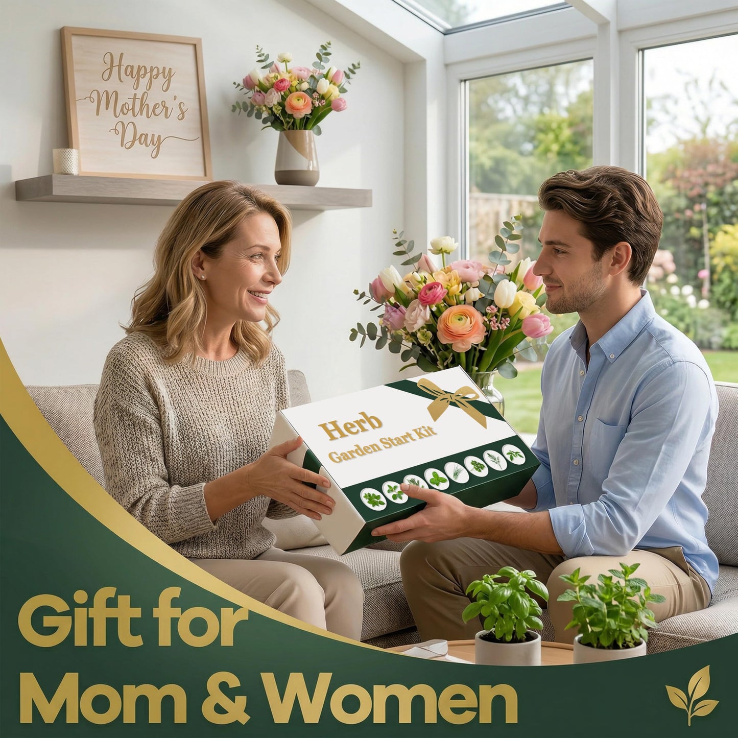 Indoor Herb Garden Start Kit - Unique Gifts for Women, Mothers Day Gifts, Easy House Plant- Birthday for Women,House Warming Gift New Home- Fresh Herb Garden DIY Crafts for Adults