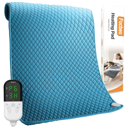 King Size Heating Pad for Back Pain 32"x24" Extra Large Electric Heating Pad for Period Cramps Relief & Body Neck Shoulder Auto Shut Off Heat Pad Temperature Settings Machine Washable Gray