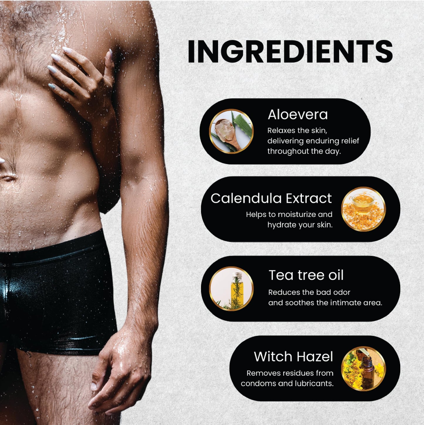 Skin Elements Men's Intimate Wash JUMBO Pack | with Refill | For 180 Days | 14.2 fl. oz | pH Balanced Hygiene Foaming Wash | Controls Bad Odor | with Tea Tree Oil | Super Saver Pack |