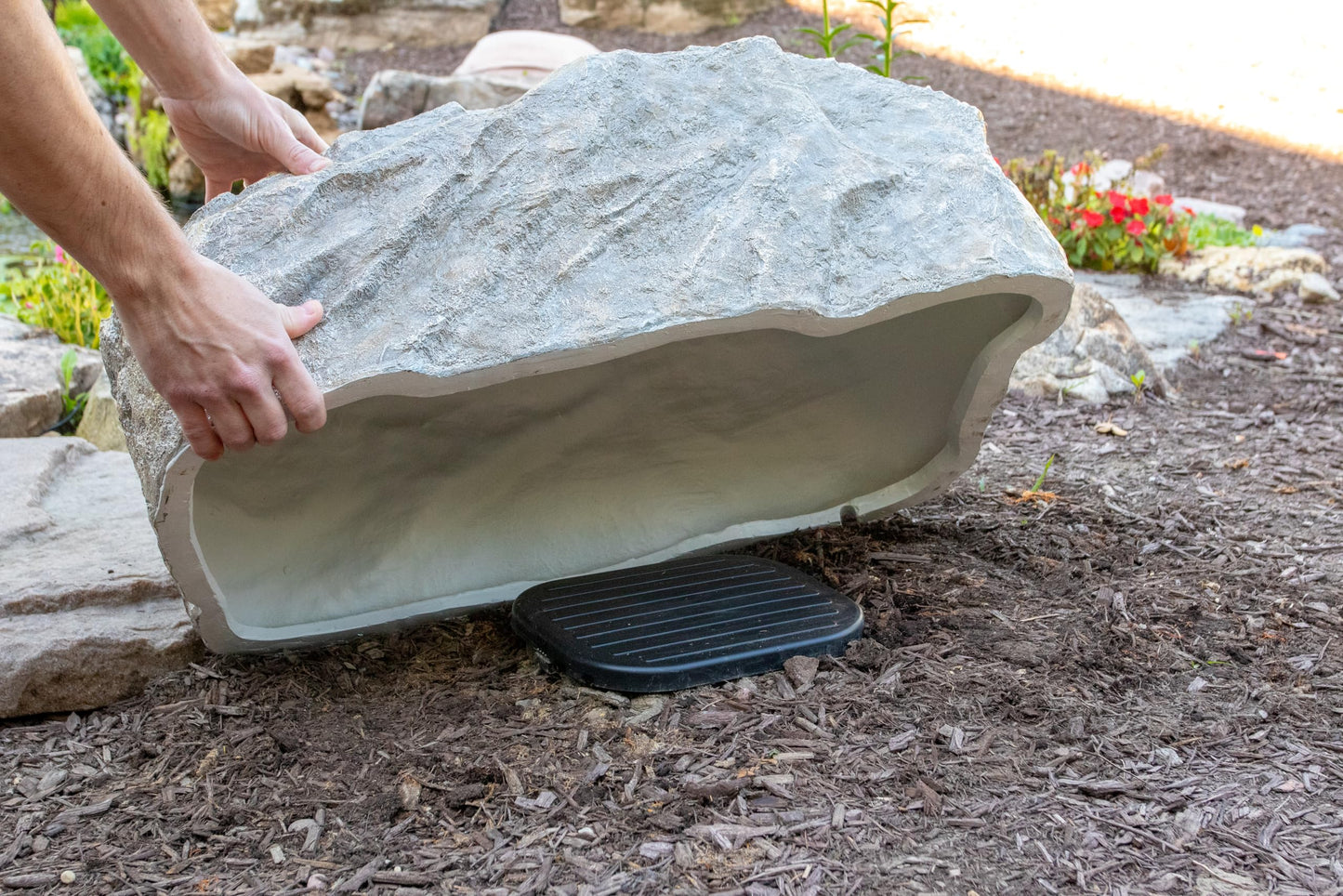 Aquascape Faux Rock Cover,Decorative Outdoor Utility Cover for Pond Equipment, Cords, and Landscape Fixtures, Durable, Large 30" x 18", 78417