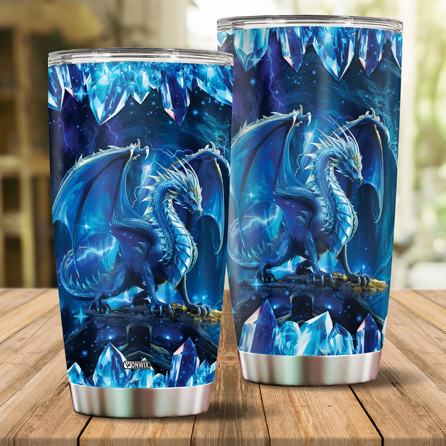 WONWIX Blue Dragon Tumbler Gifts for Women Girls Daughter Coffee Cup 20oz Stainless Steel Insulated with Lid Water Bottle Travel Mug Gift for Dragon Lover Christmas Birthday Mothers Day Valentines