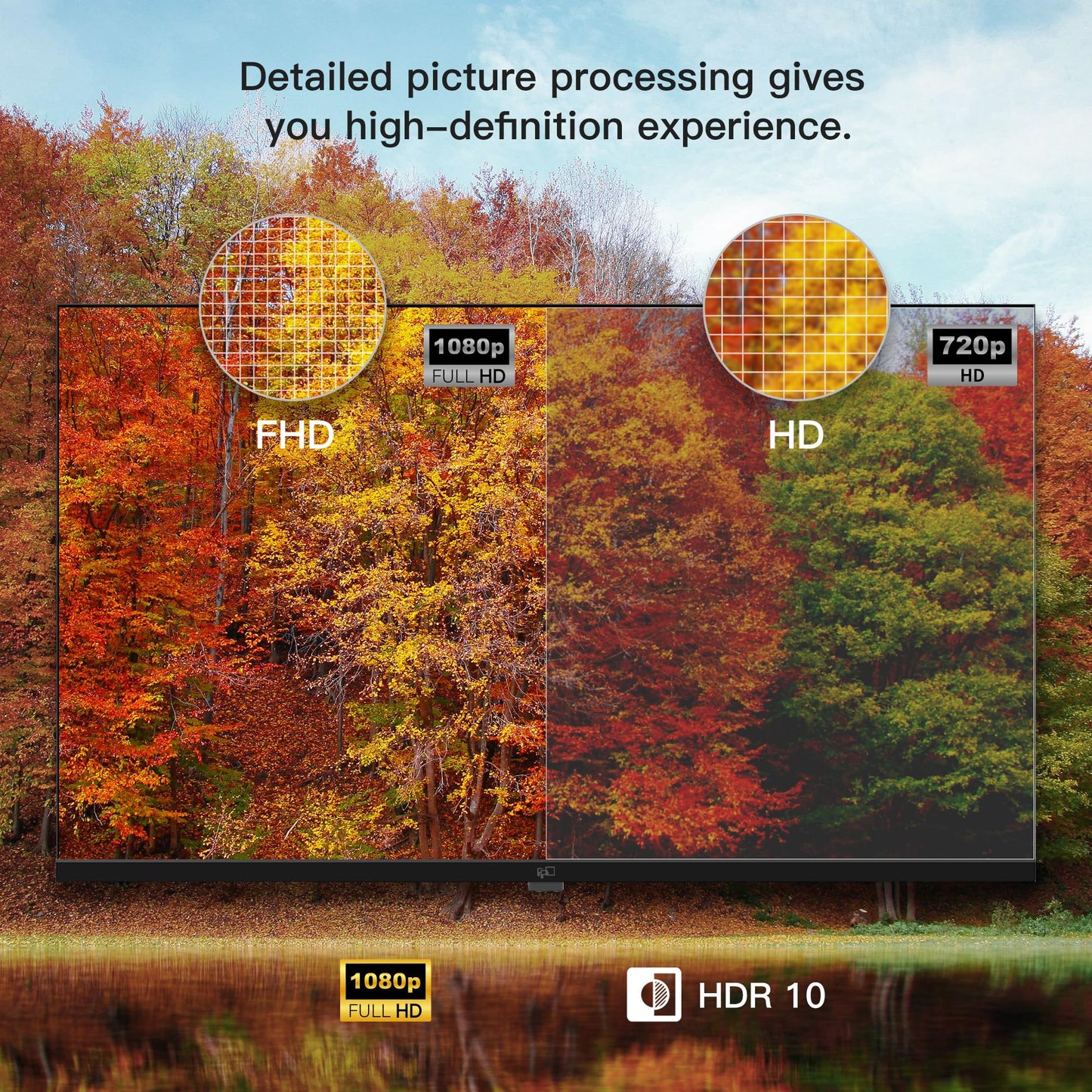 FPD 65 Inch Smart TV, 4K LED Google TV with Google Play Built-in Google Cast, HDR 10, Compatible with Dolby Atmos & Vision MEMC, Voice Assistant Remote, UHD Flat Screen Television (CG65-C3,2024)