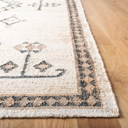 SAFAVIEH Kilim Collection Accent Rug - 2' x 3', Ivory & Black, Handmade Flat Weave Jute, Ideal for High Traffic Areas in Entryway, Living Room, Bedroom (KLM762A)