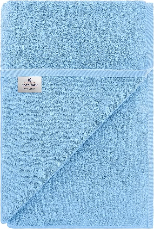 American Soft Linen 100% Cotton 600 GSM Turkish 40x80 Oversized Bath Towel Sheet