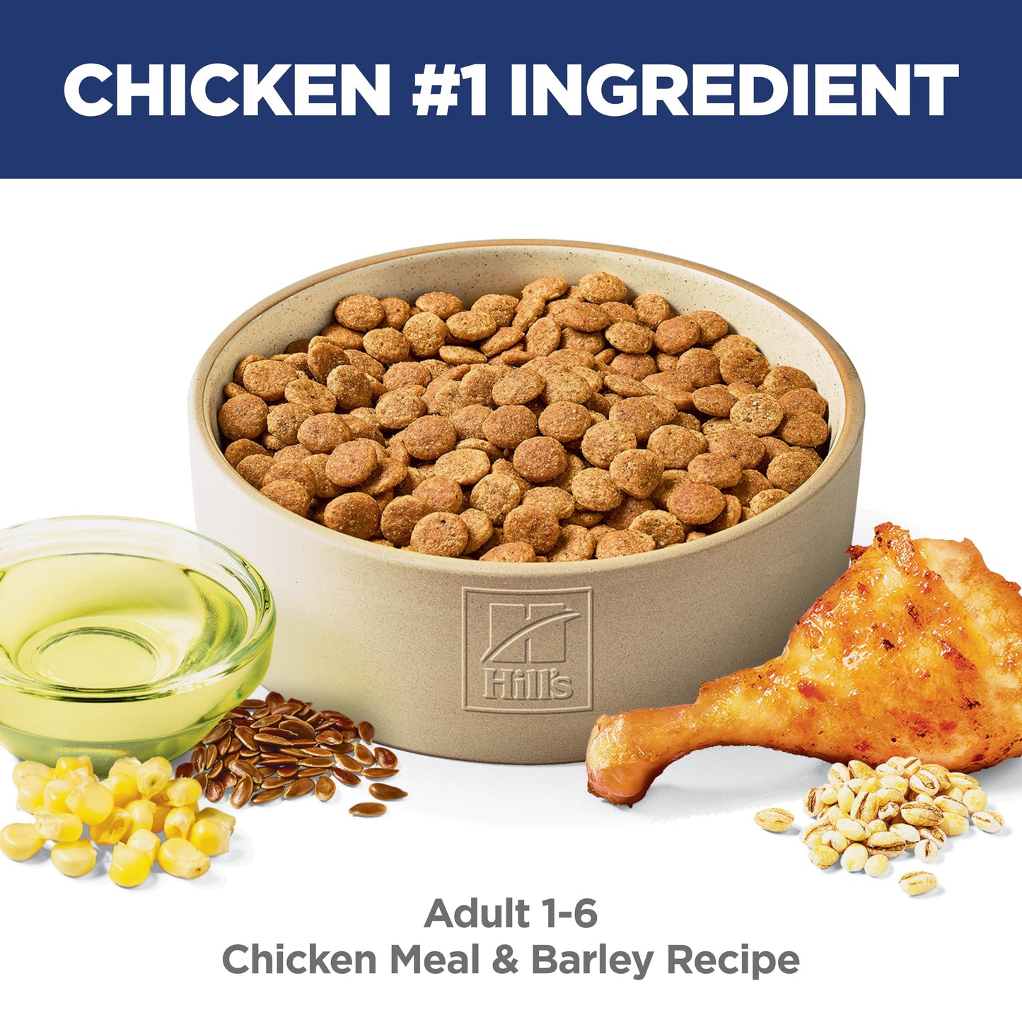 Hill's Science Diet Adult 1-6, Adult 1-6 Premium Nutrition, Dry Dog Food, Chicken & Barley, 15 lb Bag