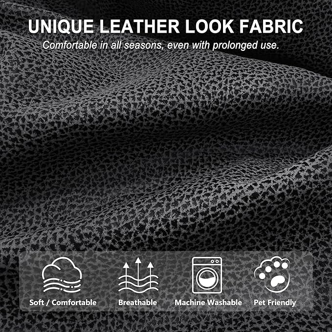 ANARACHON Leather Look Recliner Chair Covers, 4-Pieces Stretch Recliner Cover