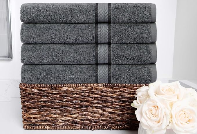 COTTON CRAFT - 4 Pack -Ultra Soft Oversized Extra Large Bath Towels 30x54