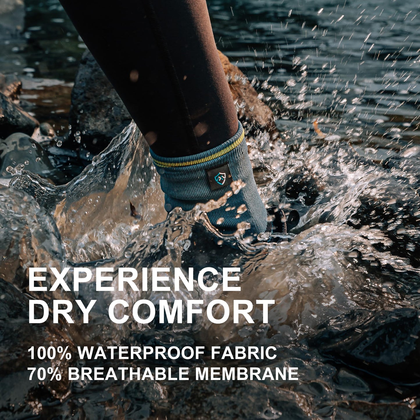 DexShell Waterproof Socks for Men & Women, Hiking Walking Outdoor Gear in Cold Wet Weather, DEXDRI Inners with Breathable PFOA-free Membrane, Unisex MD, SDS Grey