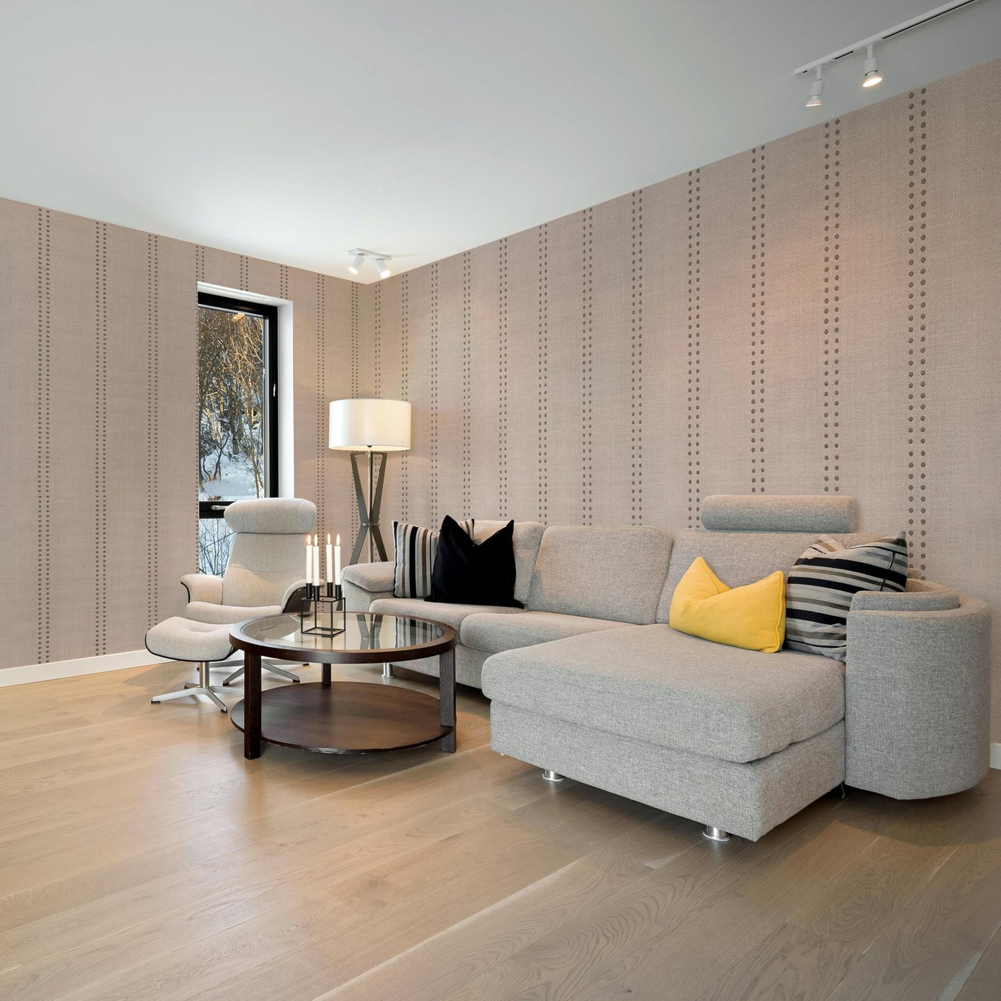 Ansehan Hand-Crafted Wallcovering HA4002 Droplets Stripe 36" W x8 Yard L Textured, Modern, Non Prepasted Natural Home Décor for Christmas Interior, Morandi Taupe