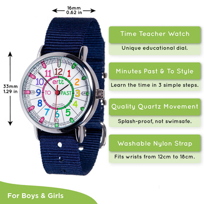 ertt EasyRead Kids Time Teacher Watch - Kids Gifts - Watches for Boys & Girls - Children's Watch Analogue - Kids Watches for Boys Ages 5-7 - Learn to Tell The Time - 3 Step Educational Watch