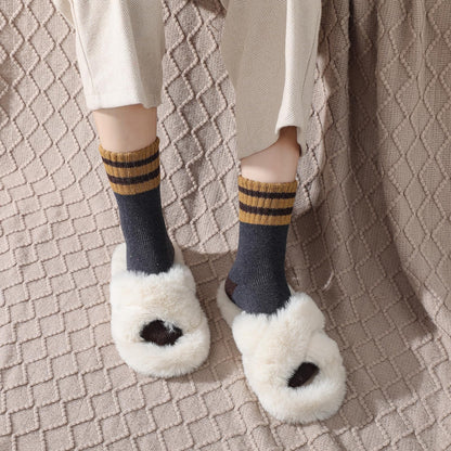 Tavaleu Wool Socks for Women - Winter Soft Thick Warm Socks Vintage Crew Boot Sock Casual