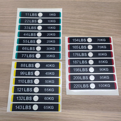 11 lbs to 220lbs/5kg to 100kg Weight Stack Stickers for Gym Machine