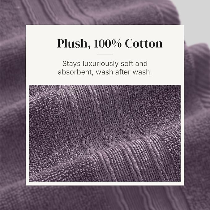 Modern Threads Ophelia 6-Piece 100% Cotton Towel Set – Reversible Yarn Dyed