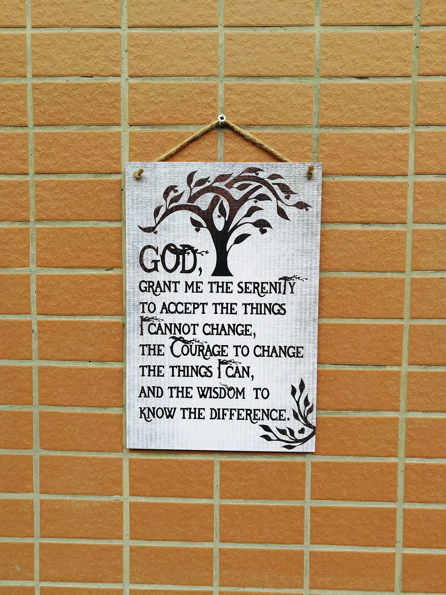 CARISPIBET God grant me serenity, courage, wisdom | religious home decor signs, faith and belief, wall ornament, signs 8" x 12"