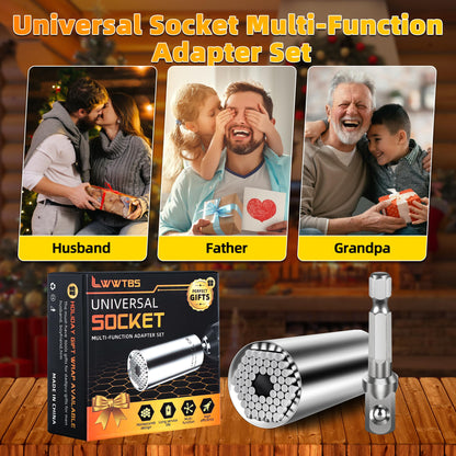 Fathers Day Dad Gifts from Daughter Son Wife Super Universal Socket Tools Gifts for Mens Grip Socket Set With Power Drill Adapter (7-9MM) Cool Tools Gadgets for Dad(2)