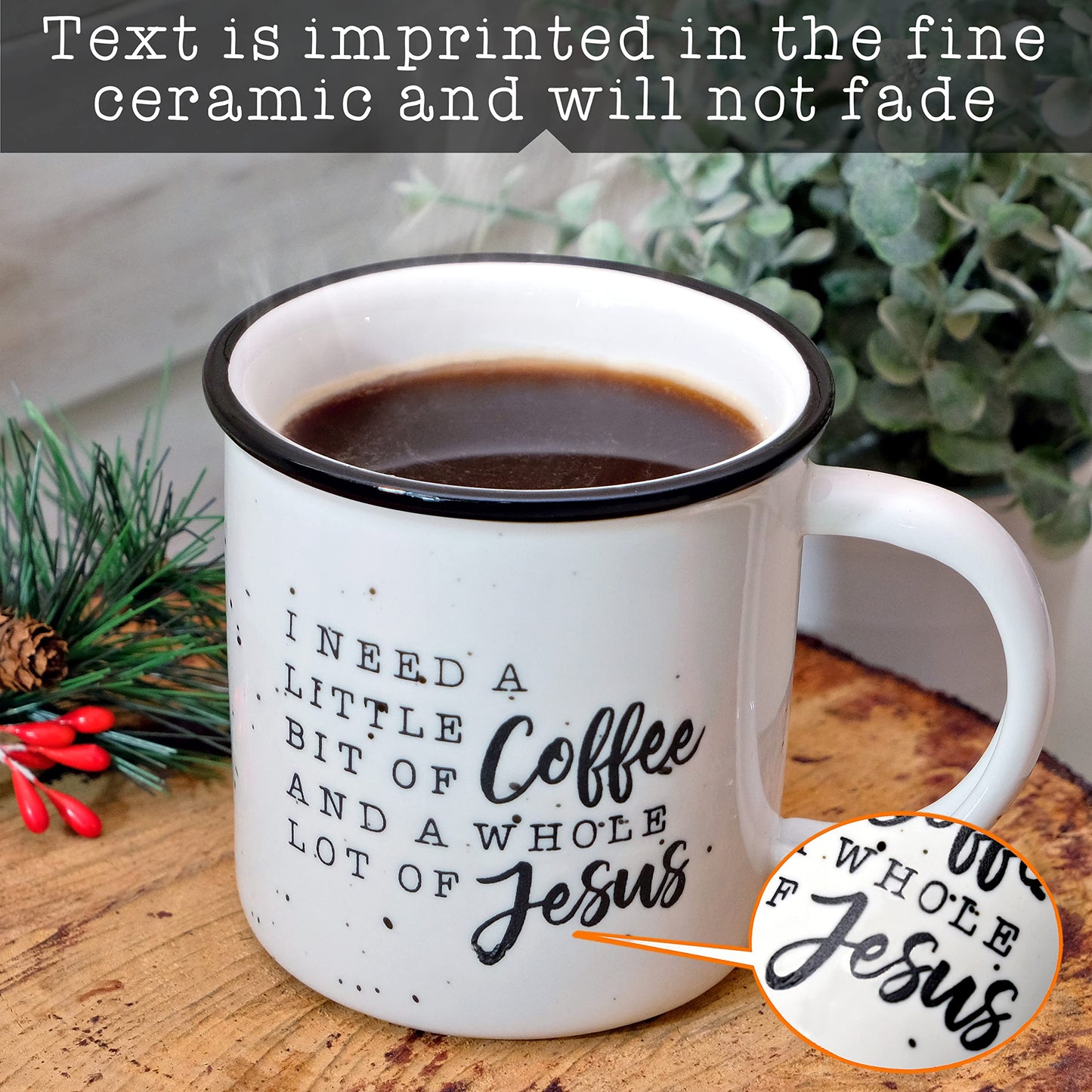 MAINEVENT All I Need is A Little Coffee and A Whole Lot of Jesus Mug 11 Ounce, All I Need is Coffee And A Whole Lot of Jesus Ceramic Mug