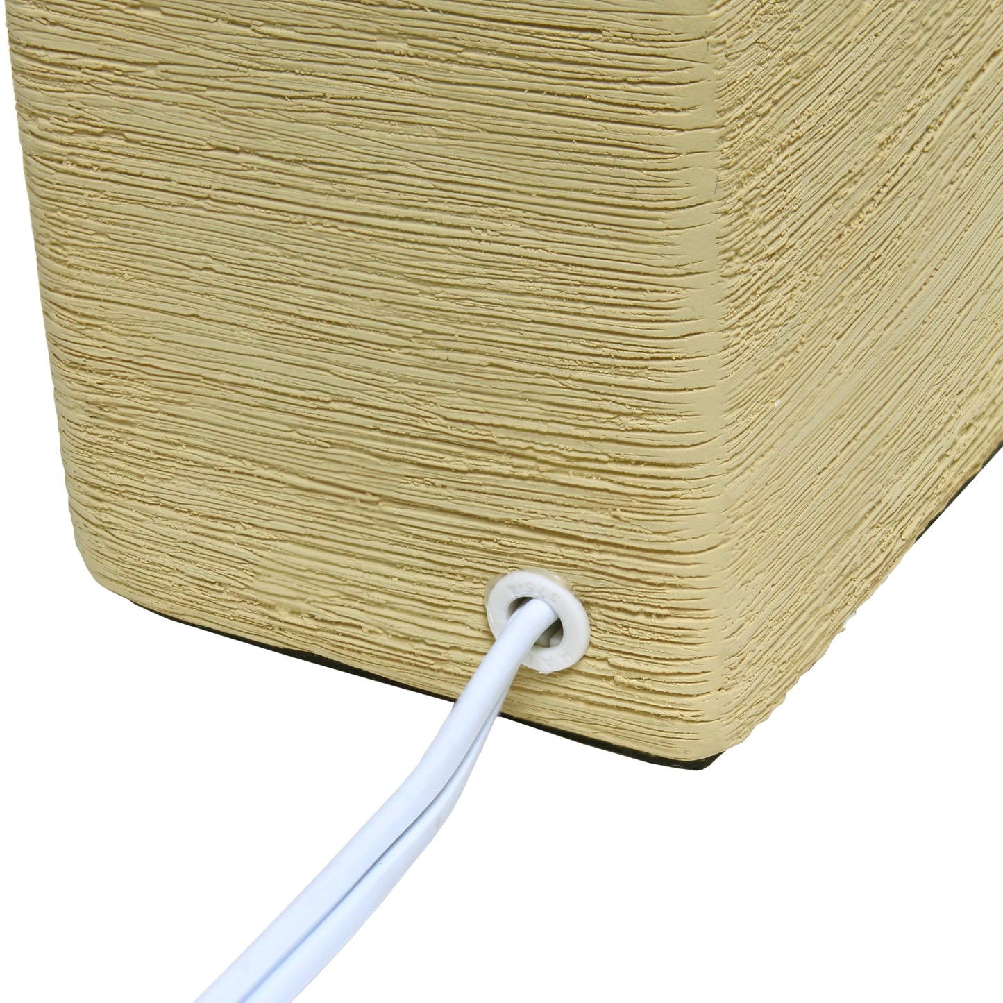 Simple Designs LT1218-BGE 11.81" Mini Cube Faux Stone Ceramic Table Lamp, for Living Room, Bedroom, Office, Beige with White Shade