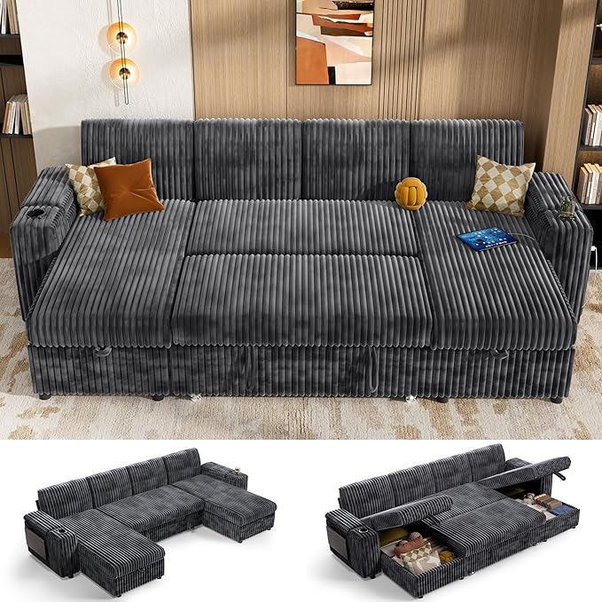 Vipbear 108" Modular Sectional Sleeper Sofa