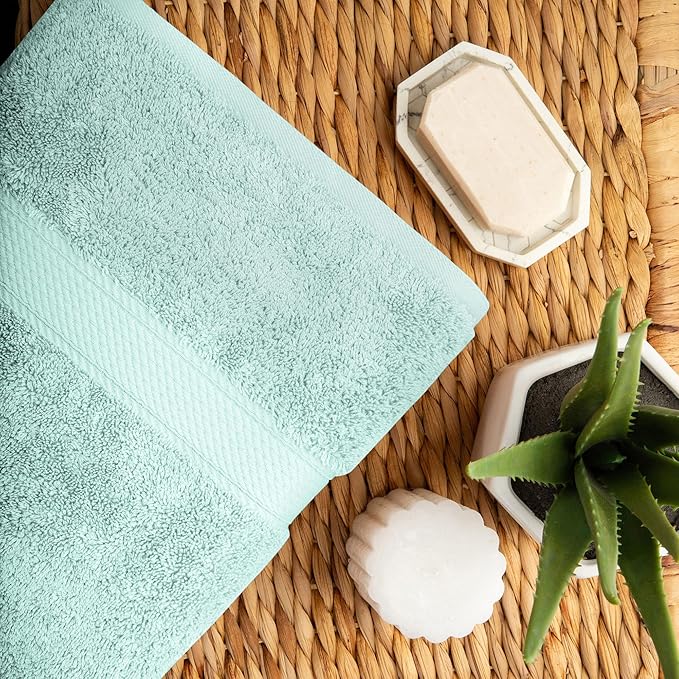 SUPERIOR Egyptian Cotton Pile 10 Piece Towel Set, Includes 2 Bath, 4 Hand