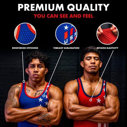 CALI Bear Wrestling Singlet-Black-Red-XS