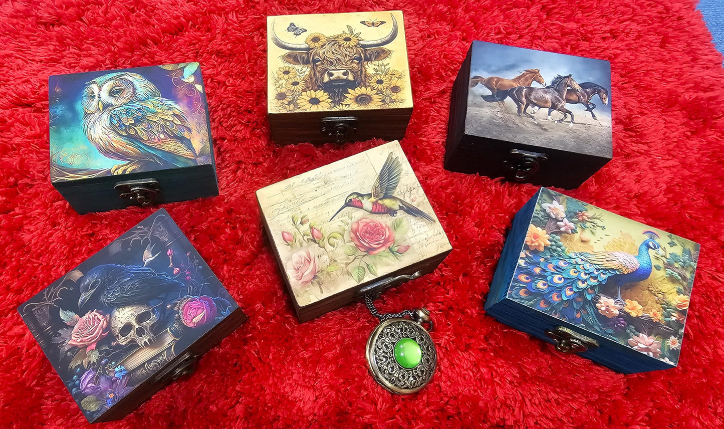 JB&C Premium Hummingbird Trinket Box Small Jewelry Keepsake Box | Earrings Necklace Storage Box for Girls Women | Bird lovers Gift Idea, Animals Ornaments for Home Décor (3HBS)