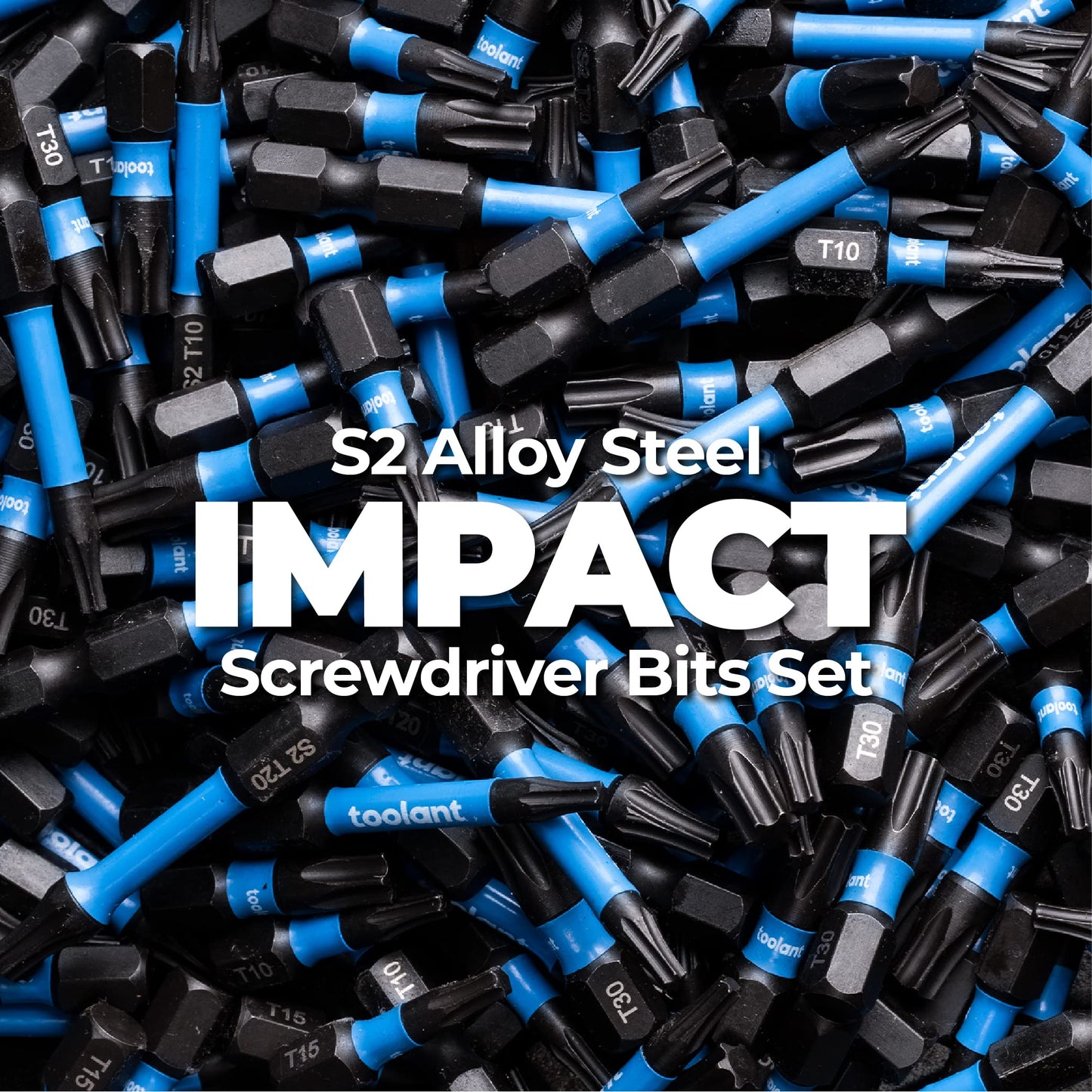 toolant Impact Torx Bit Set 26+1pcs (T7-T40), 1/4 Hex-Shank S2 Steel Security Torx Bit Set, Tamper Proof Star Bit Set with CNC Machined Tips, 1”&2” Long with Magnetic Impact Bit Holder and Storage Box