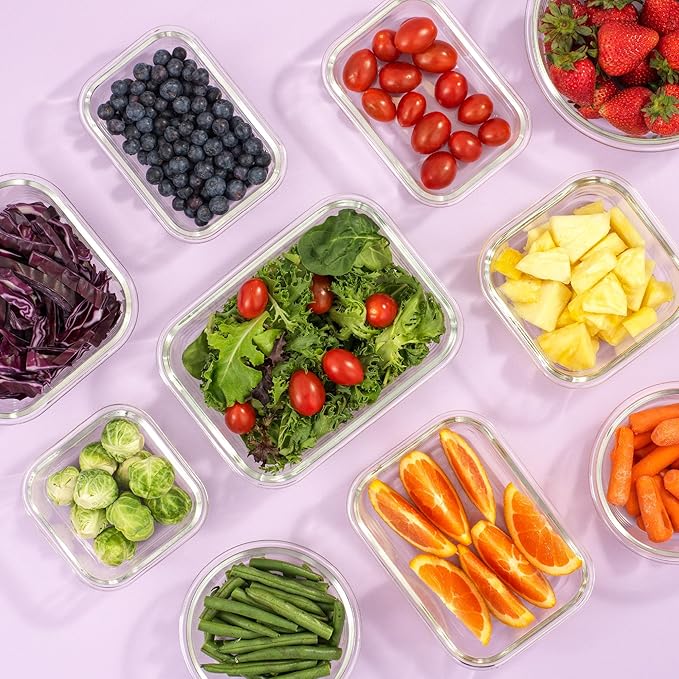 JoyJolt 24pc Borosilicate Glass Storage Containers