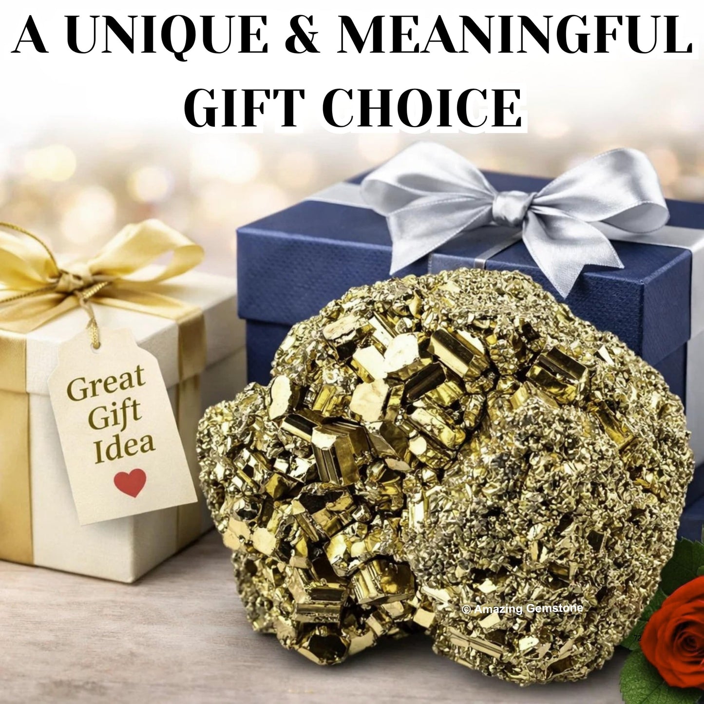 Amazing Gemstone Pyrite Crystal Stone Cluster Samples - Extra Large High Energy Natural Iron Pyrite Stone Pirita Piedra Original with Healing Properties (180-250 Gram)