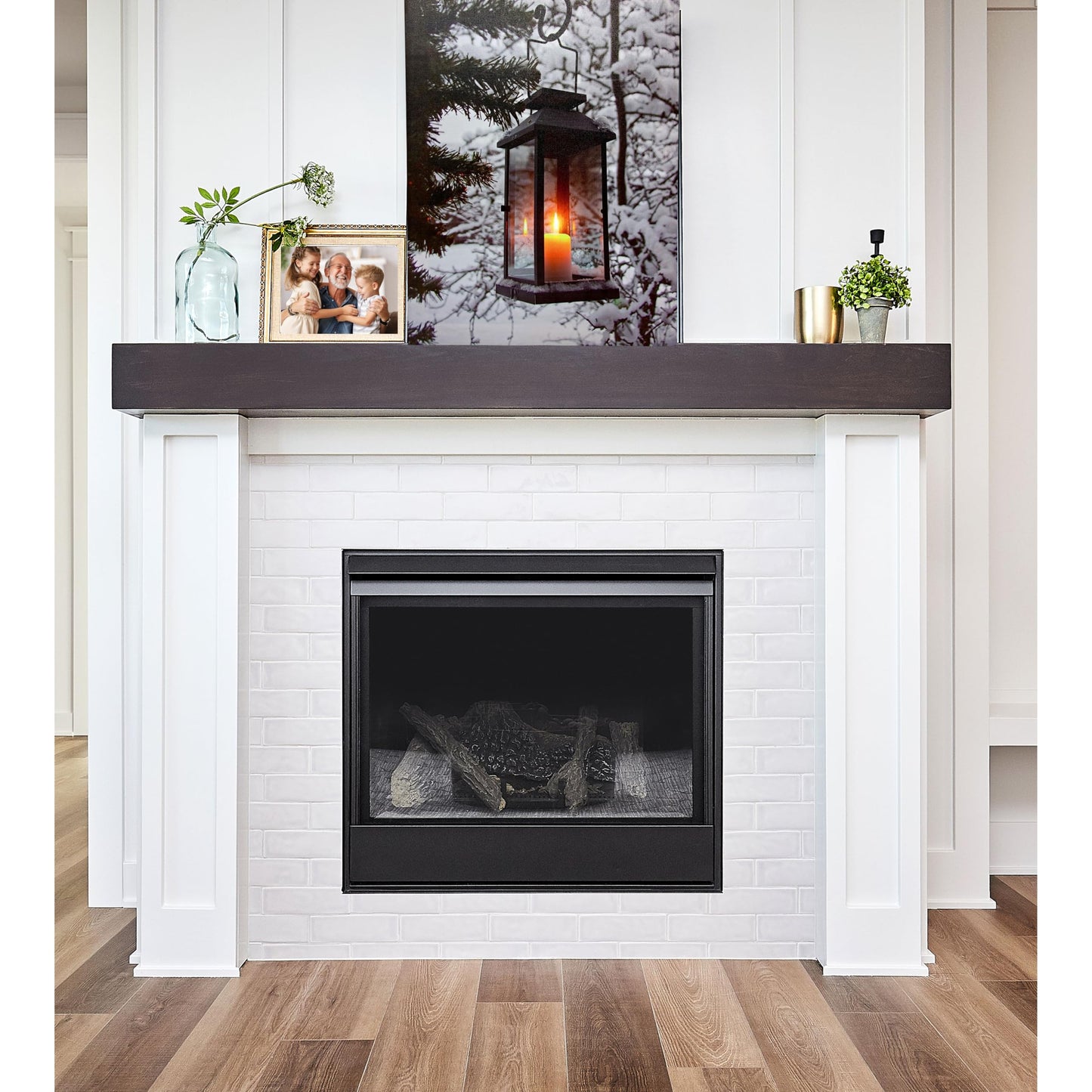 BANBERRY DESIGNS LED Wall Art - Winter Lantern Lighted Canvas - Light Up Snowy Scene With a Glowing Black Lantern - Light Up Canvas Print - Christmas Wall Art - Measures 11.75" x 15.75"