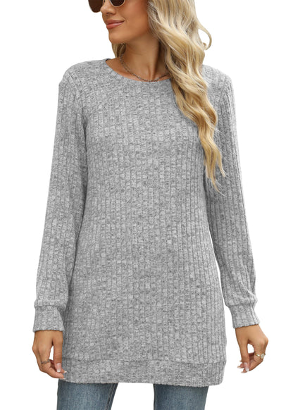 Sweaters for Women Long Sleeve Crewneck Sweatshirt Loose Casual Tunic Tops