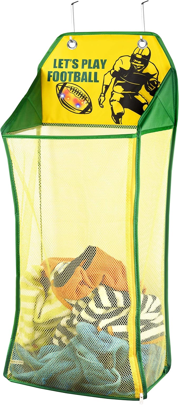 Store & Score Over The Door Hanging Kids Fun LED Football Light-Up Collapsible