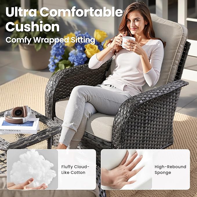 ovios 8-Piece Patio Furniture Set, Outdoor Wicker Sofa
