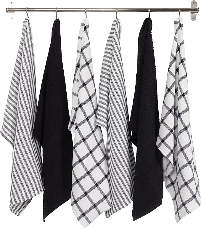 KAF Home Premium Kitchen Towels, Large 100% Cotton, Flat & Terry Absorbent Dish