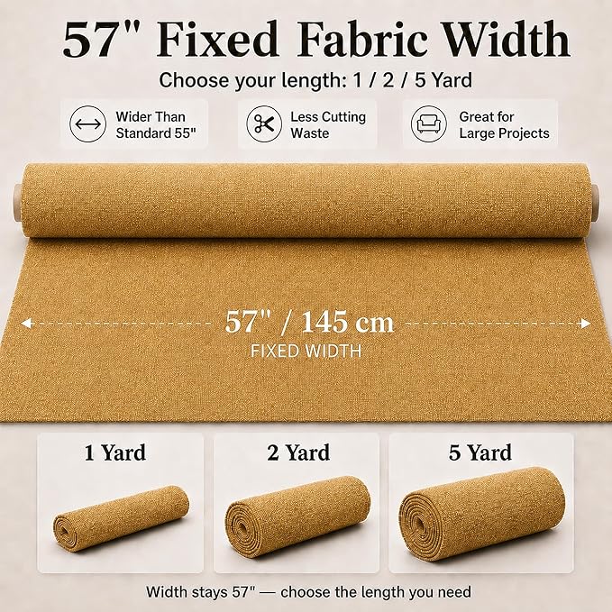 Mini Chenille Linen Blend Upholstery Fabric by the Yard, 57 Inch Wide Soft