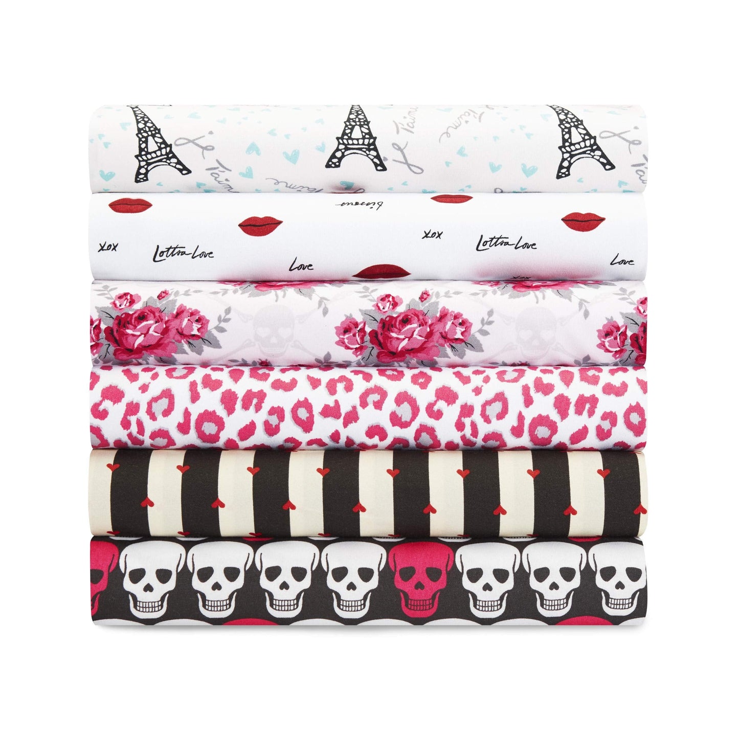 Betsey Johnson - Queen Bed Sheets, Soft & Lightweight Bedding, Fade & Wrinkle Resistant (Love Lips, Queen)