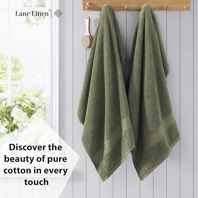 LANE LINEN 100% Ring Spun Cotton Luxury Bath Sheet 2 Pcs