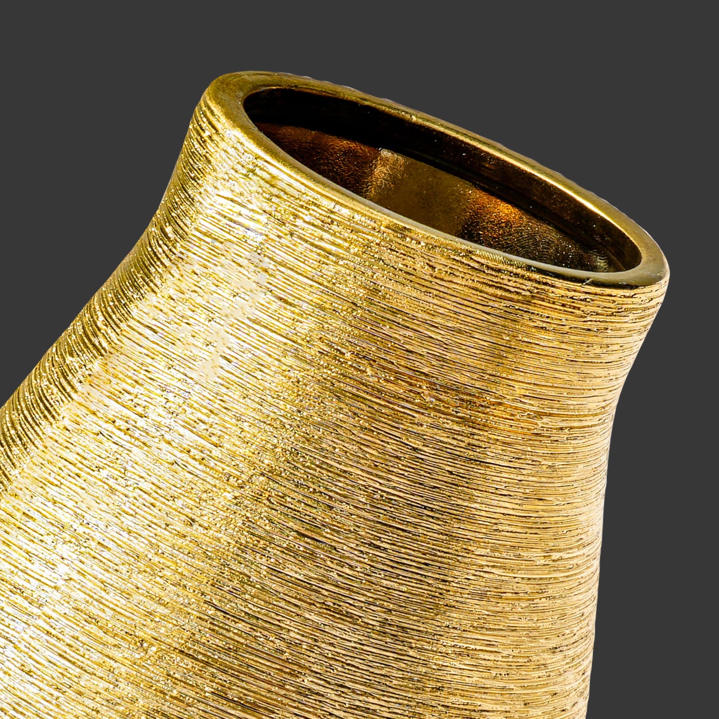 Wancetang Gold Ceramic Vase, 10 Inch Modern Pottery Vases for Centerpieces, Decorative Textured Flower Vase for Living Room, Easter Table, Dining Table, Fireplace Mantel Decor