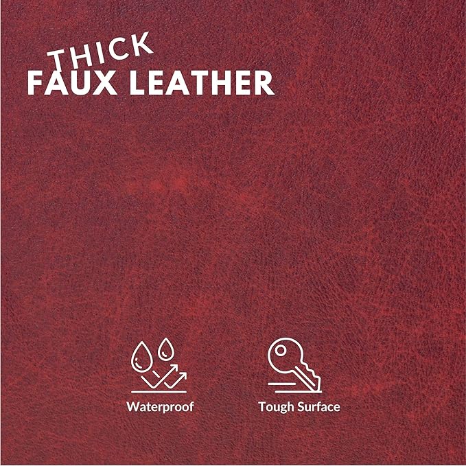 Faux Leather Fabric, Thick Durable Synthetic Repholstery Leather Vinyl
