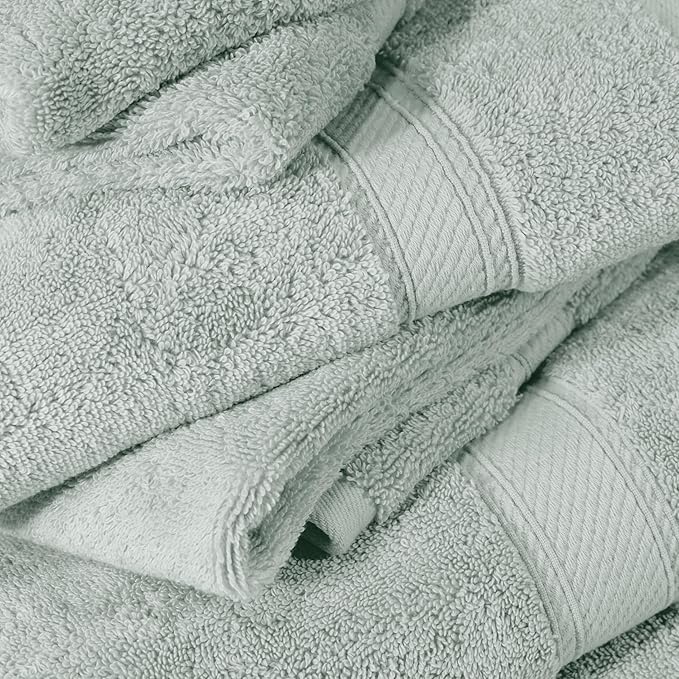 SUPERIOR Egyptian Cotton Pile 6 Piece Towel Set, Includes 2 Bath, 2 Hand