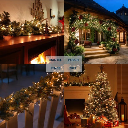 Joiedomi Clear Christmas String Lights Indoor,300(3x100) Mini Warm White Fairy Light,64.2 FT Lighting Decor for Patio Dorm Classroom Bedroom Holiday Wedding Party Garland Birthday Festival,Green Wire