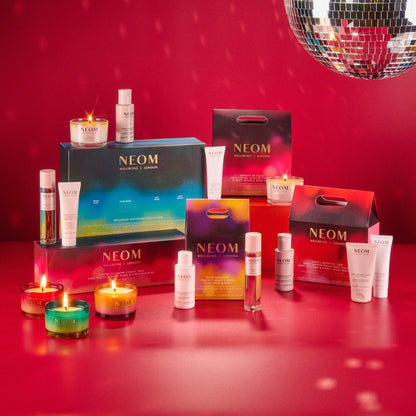 NEOM- Winter Wellbeing Candle Trio Gift Set I 3 x 75gram Candles I 100% Natural Fragrance I Cosy Nights, Christmas Wish & Perfect Peace Candles