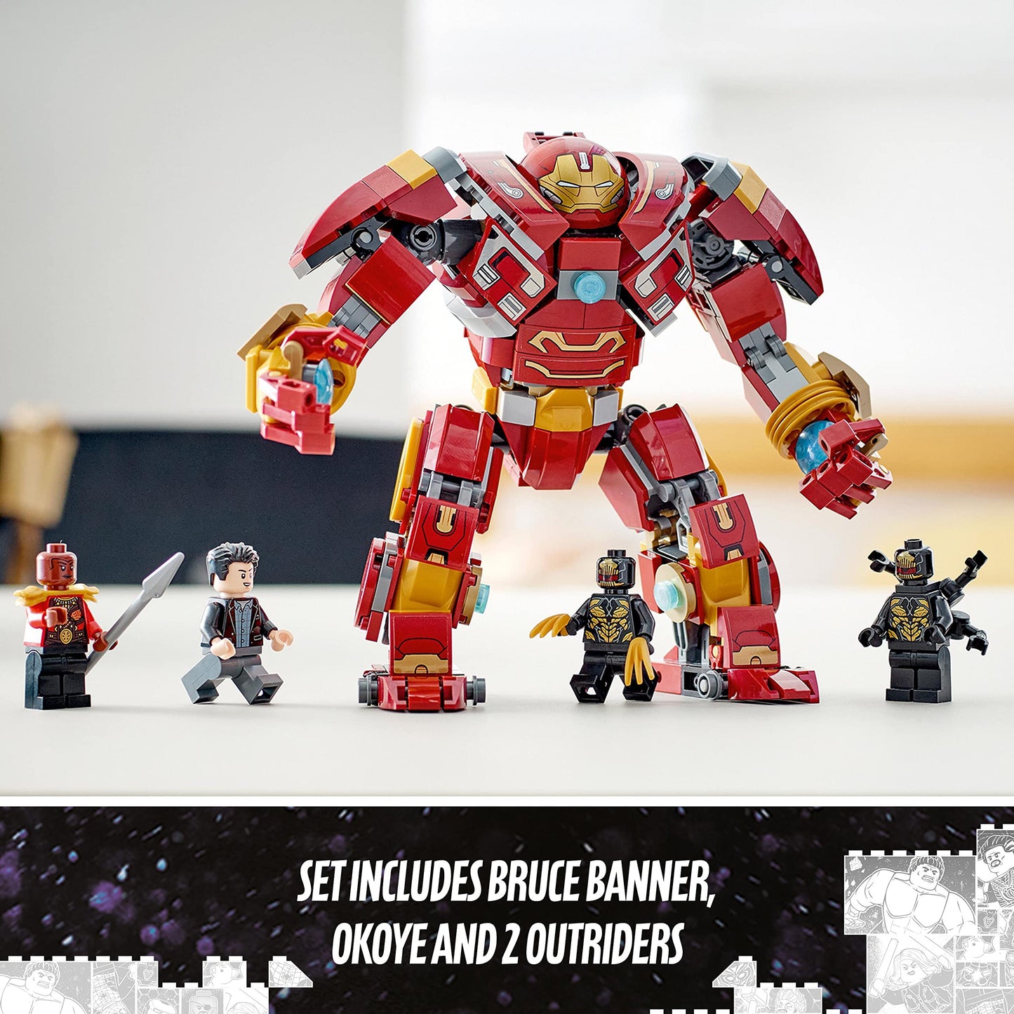 LEGO Marvel The Hulkbuster: The Battle of Wakanda Action Figure, Buildable Toy with Hulk Bruce Banner Minifigure, Avengers: Infinity War Set for Kids, Boys & Girls 76247