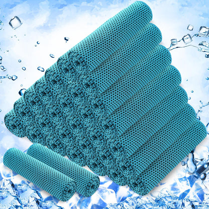 Hosuly 30 Pack Cooling Towels, 40"x12" Ice Breathable Chilly Sweat Rag Microfiber Workout Rags for Gym Towels for Neck and Face for Yoga Golf Sport Running(Aqua Blue)