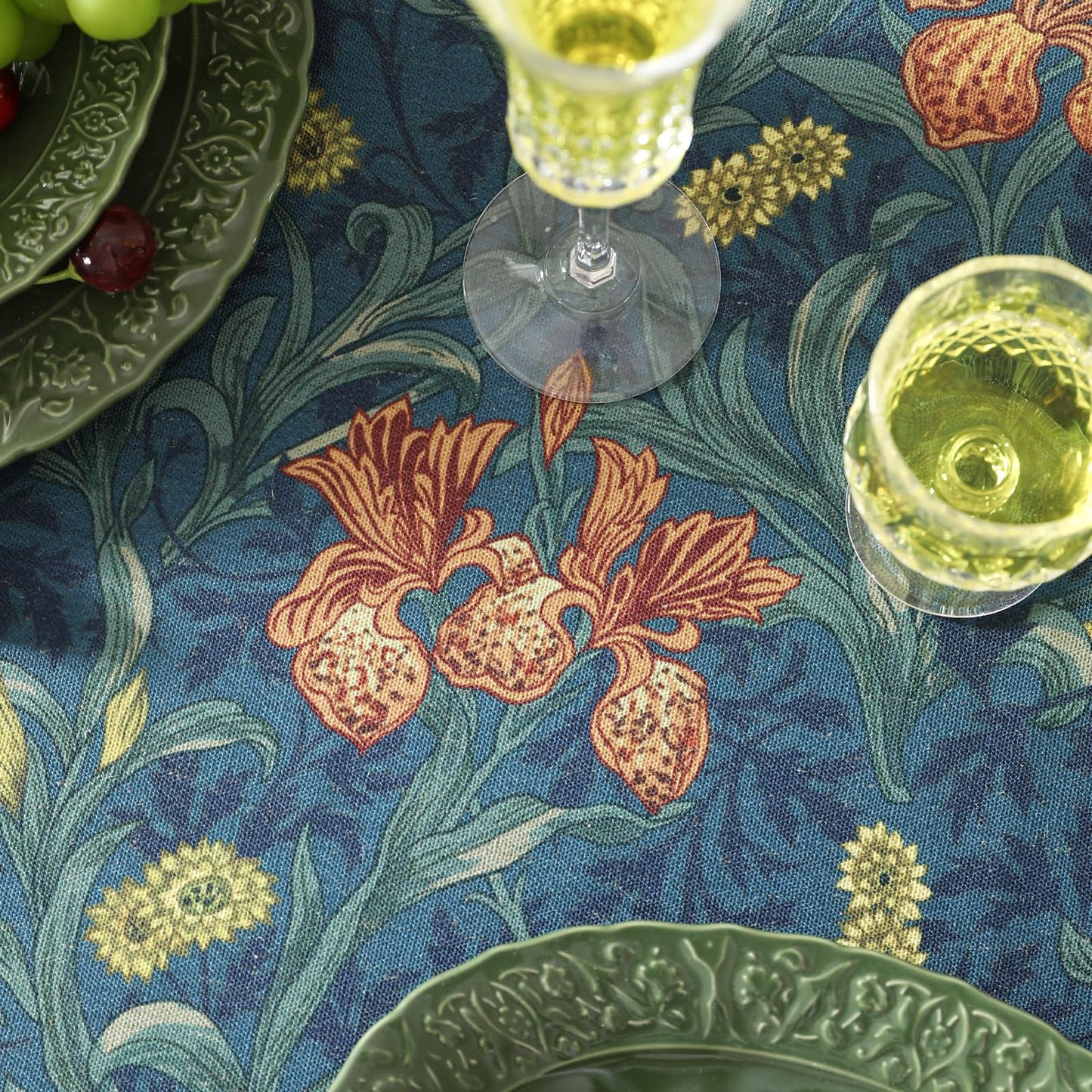 patdrea Vintage French Linen Tablecloth,Square,55"x55"-Herbert C