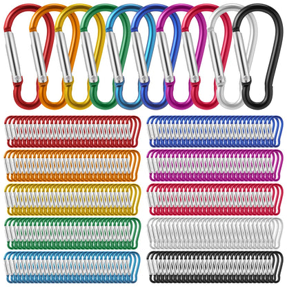 Yaocom 300 Pcs 2" Carabiner Bulk Small Carabiner Clip for Keys Spring Snap Hooks Aluminum Alloy Keychain Clip for Hanging Camping Backpacking Hiking Traveling Fishing Outdoor(Colorful)