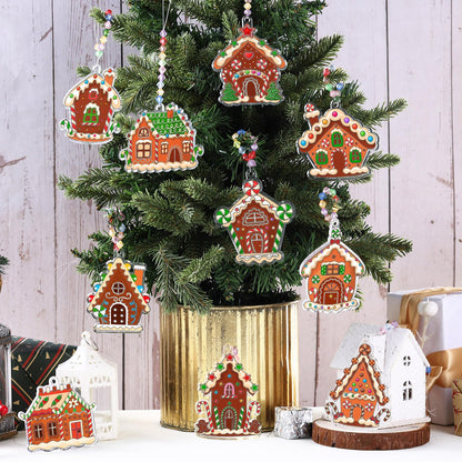 Beeveer 30 Sets Christmas Ornament Gingerbread House Suncatchers Window Art Kits, DIY Suncatchers Bulk Crafts Paint Your Own Window Ornaments for Boys Girls Classroom Party Birthday Activity Decor